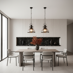 Black Iron Clear Glass Industrial Pendant Light — Cafe Dining Room E27