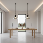 Black Iron Clear Glass Industrial Pendant Light — Cafe Dining Room E27