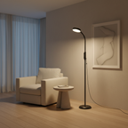 Black Iron Touch Control Adjustable Colour Eye Care Standing Floor Lamp