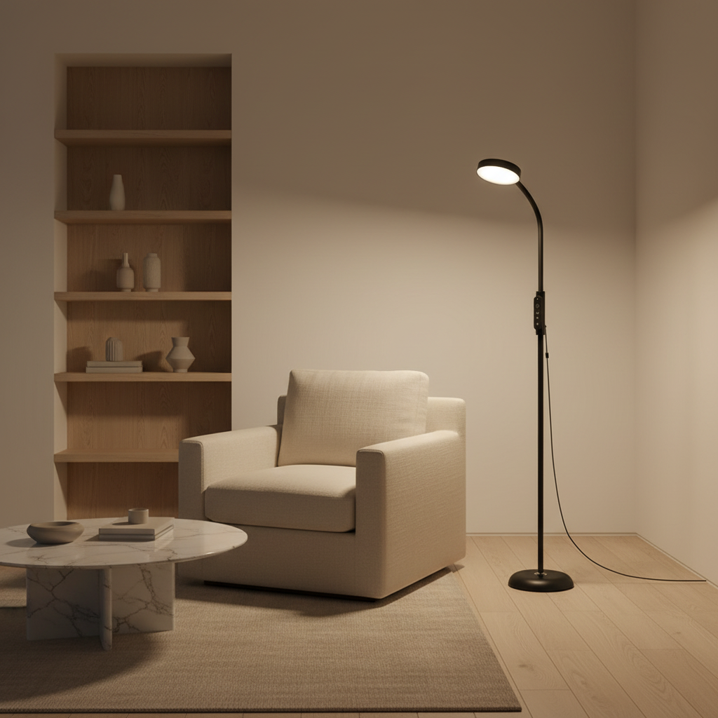 Black Iron Touch Control Adjustable Colour Eye Care Standing Floor Lamp