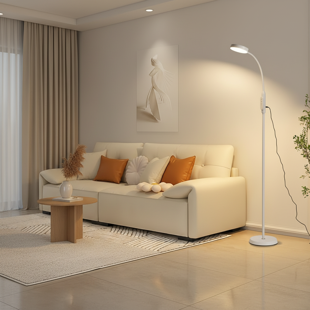 Black Iron Touch Control Adjustable Colour Eye Care Standing Floor Lamp