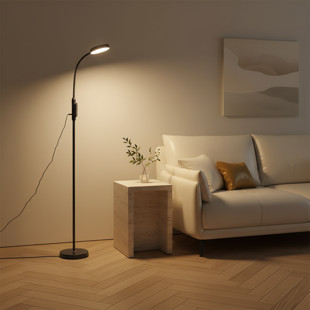 Black Iron Touch Control Adjustable Colour Eye Care Standing Floor Lamp