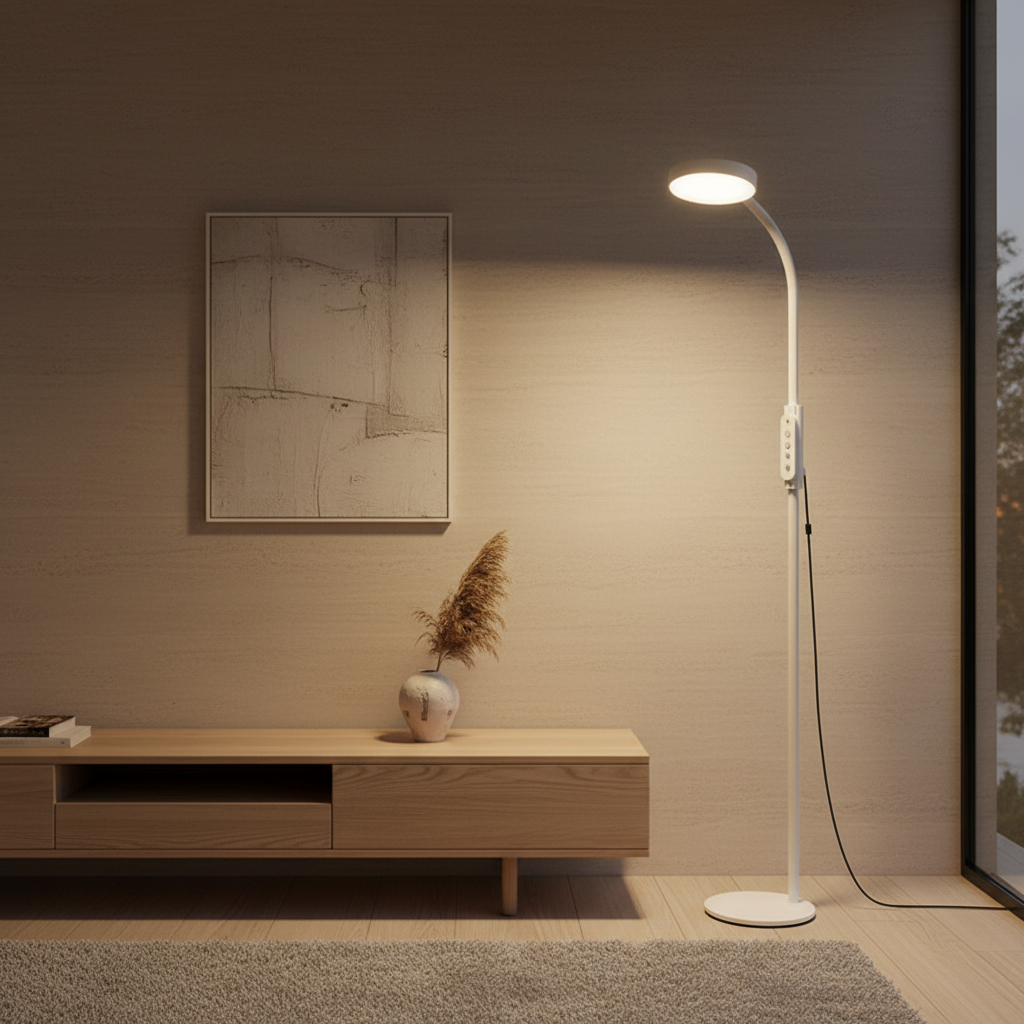 Black Iron Touch Control Adjustable Colour Eye Care Standing Floor Lamp