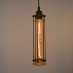 Black Iron Vertical Industrial Kitchen Pendant Light — Ambient Hallway