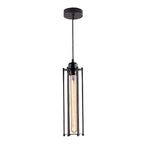 Black Iron Vertical Industrial Kitchen Pendant Light — Ambient Hallway