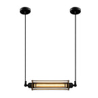Black Iron Vertical Industrial Kitchen Pendant Light — Ambient Hallway