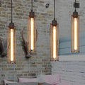 Black Iron Vertical Industrial Kitchen Pendant Light — Ambient Hallway