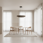 Black LED Pendant Chandelier — Dimmable Adjustable Height Contemporary