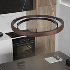 Black LED Pendant Chandelier — Dimmable Adjustable Height Contemporary