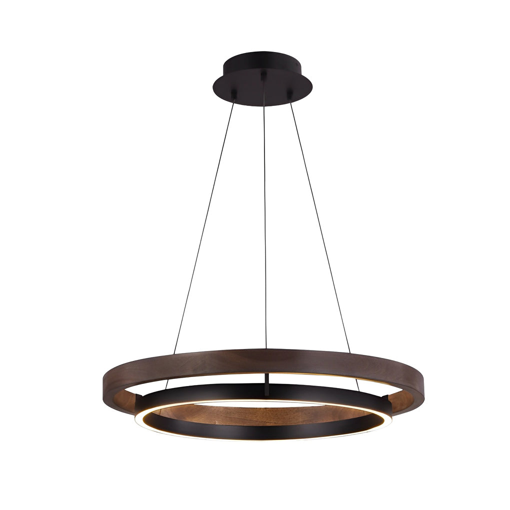 Black LED Pendant Chandelier — Dimmable Adjustable Height Contemporary