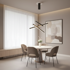 Black Linear Criss 3-Light LED Chandelier — Adjustable Brightness White