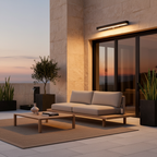 Black Linear LED Outdoor Wall Sconce — IP65 Optional Motion Sensor
