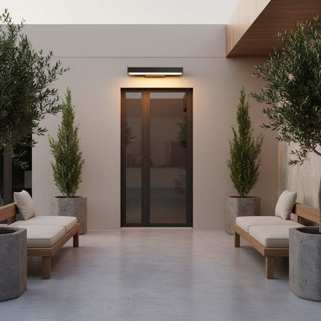 Black Linear LED Outdoor Wall Sconce — IP65 Optional Motion Sensor
