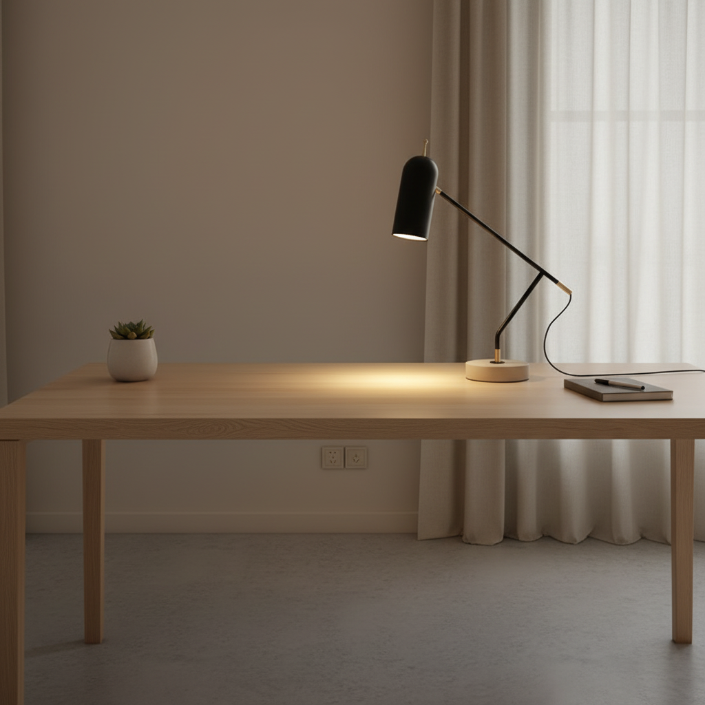 Black Marble Base Warm White 3000K Adjustable Office LED Table Lamp
