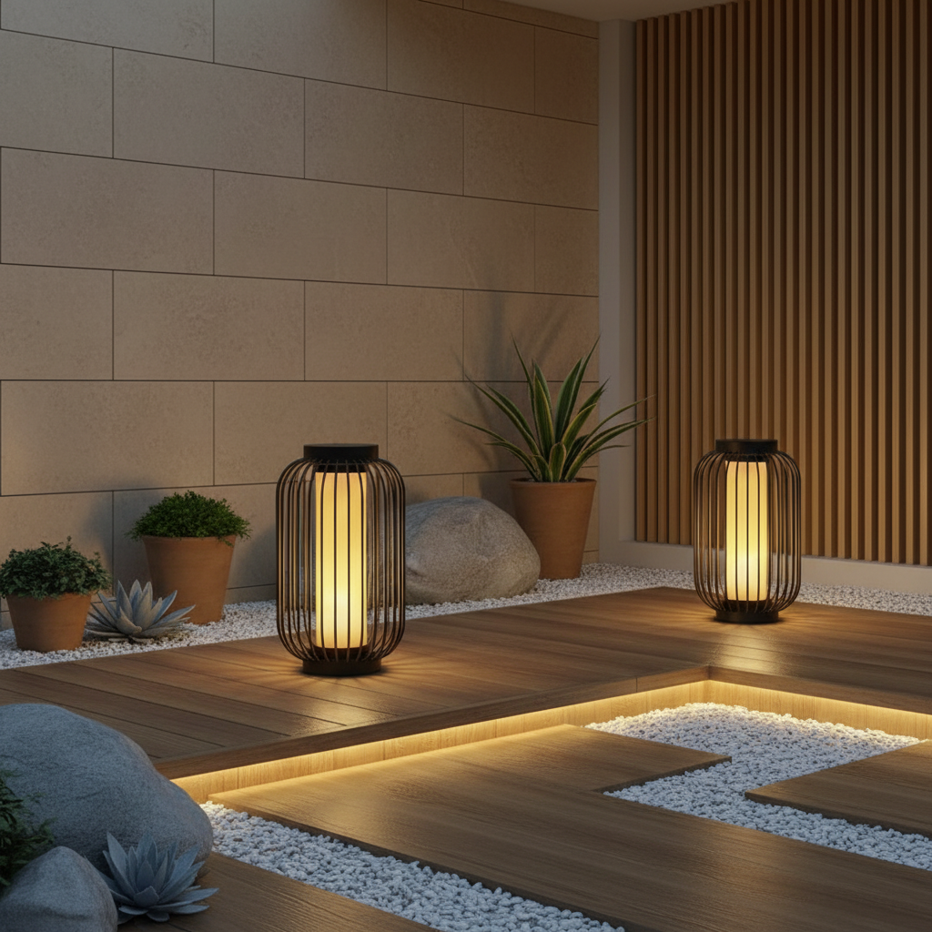 Black Metal Cage Outdoor Wall Lantern — Modern Waterproof Pathway