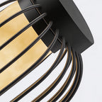 Black Metal Cage Outdoor Wall Lantern — Modern Waterproof Pathway