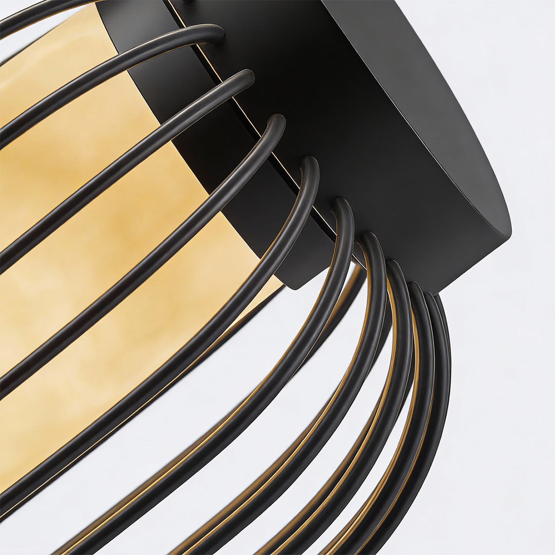 Black Metal Cage Outdoor Wall Lantern — Modern Waterproof Pathway