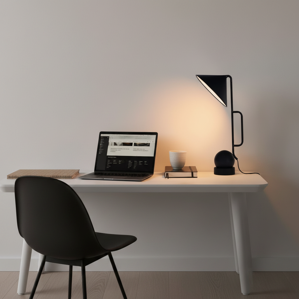 Black Metal Small Adjustable Industrial Creative Study LED Desk Lamp