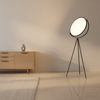 Black Metal Tripod Acrylic Shade Adjustable Modern LED Floor Lamp