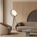 Black Metal Tripod Acrylic Shade Adjustable Modern LED Floor Lamp