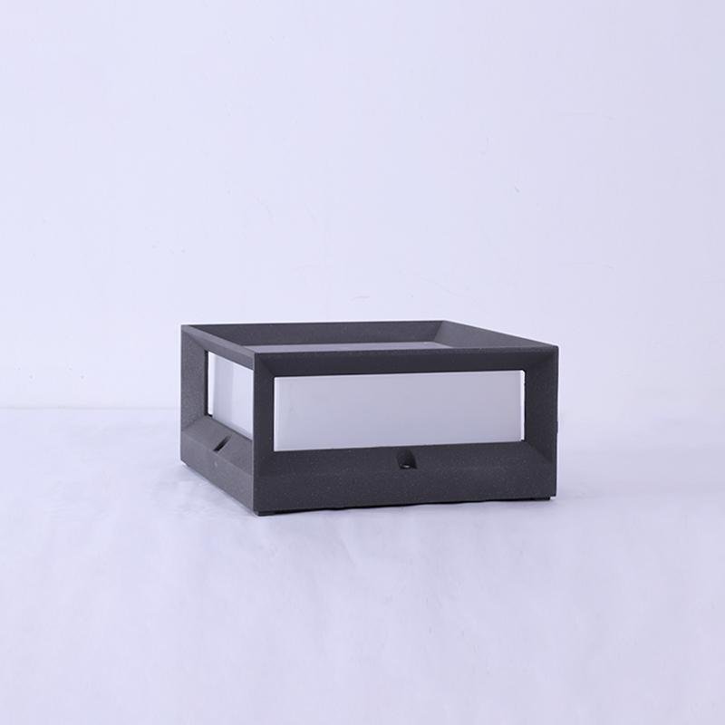 Black Modern Solar Garden Pillar Light — Warm White Weatherproof LED