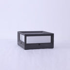 Black Modern Solar Garden Pillar Light — Warm White Weatherproof LED