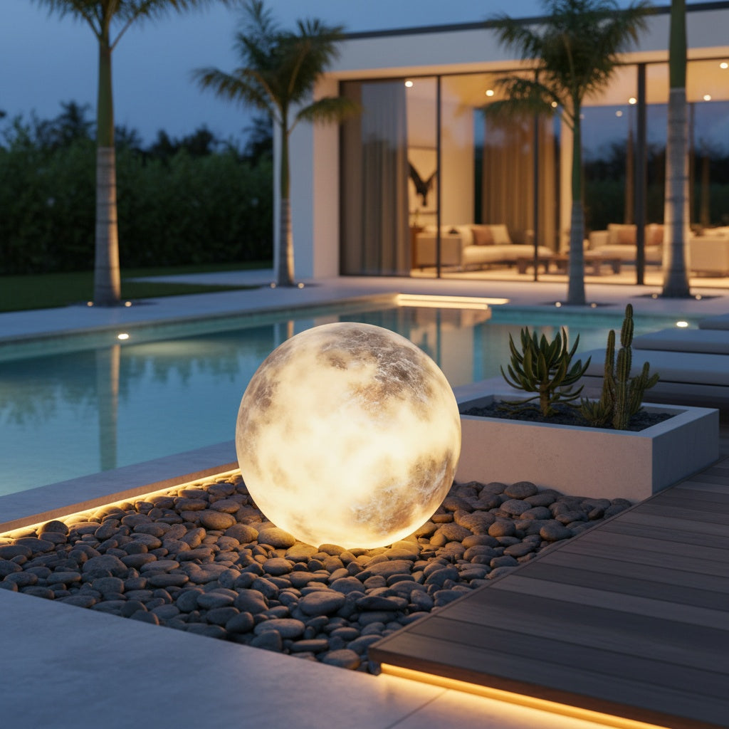 Black Moon Shape Decorative Outdoor Garden Wall Light — Waterproof LED