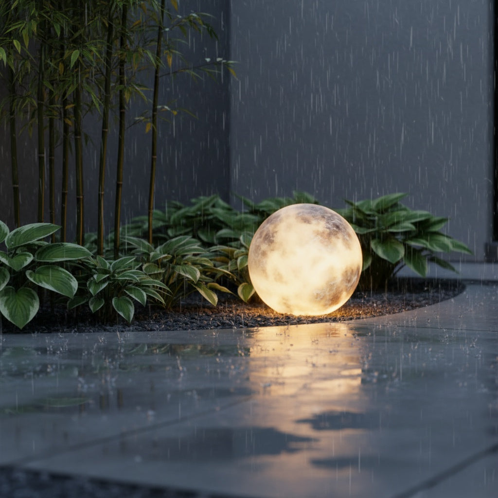 Black Moon Shape Decorative Outdoor Garden Wall Light — Waterproof LED
