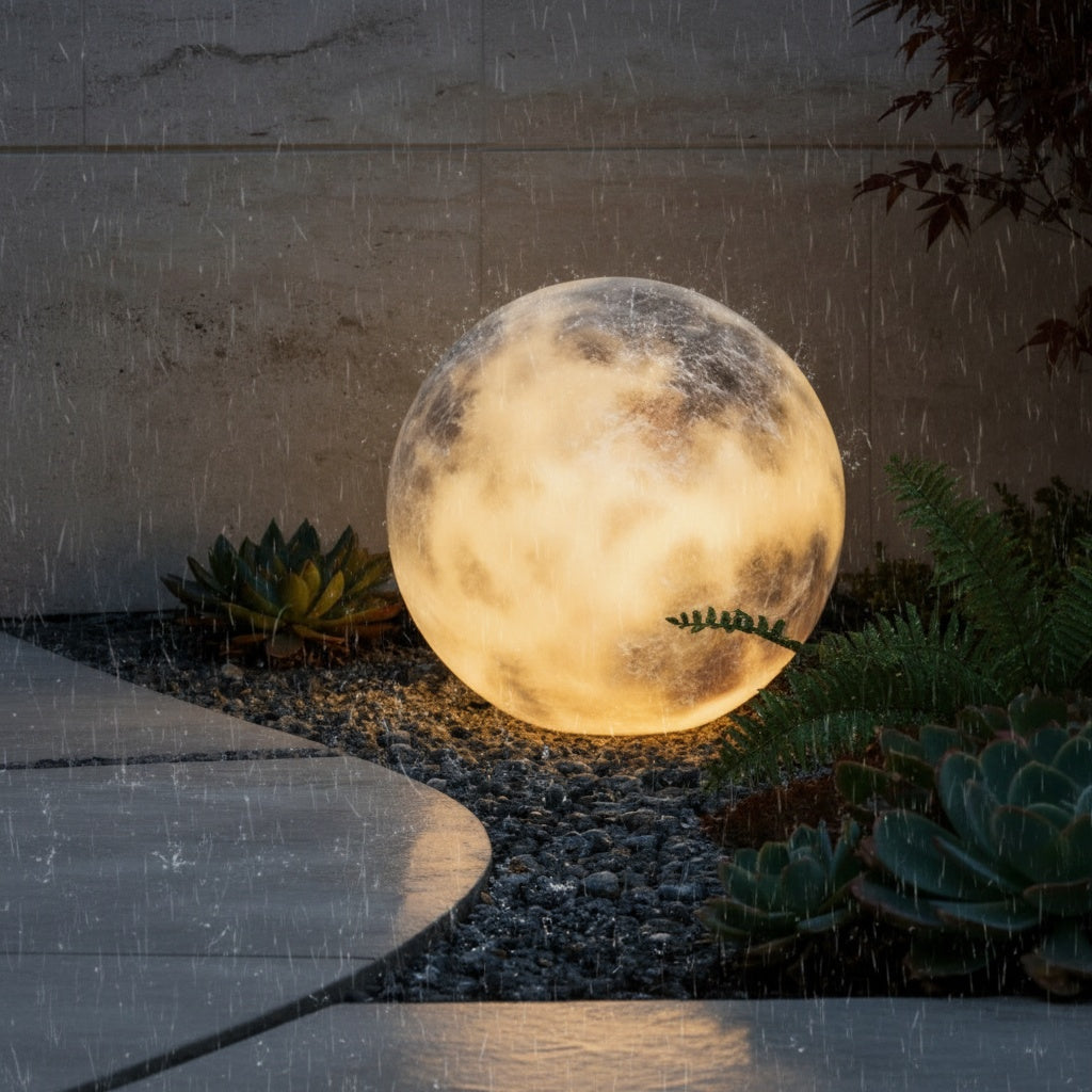Black Moon Shape Decorative Outdoor Garden Wall Light — Waterproof LED