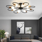Black Nordic Flower Design 360 Illumination LED Ceiling Light