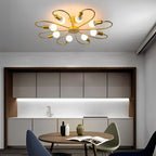 Black Nordic Flower Design 360 Illumination LED Ceiling Light