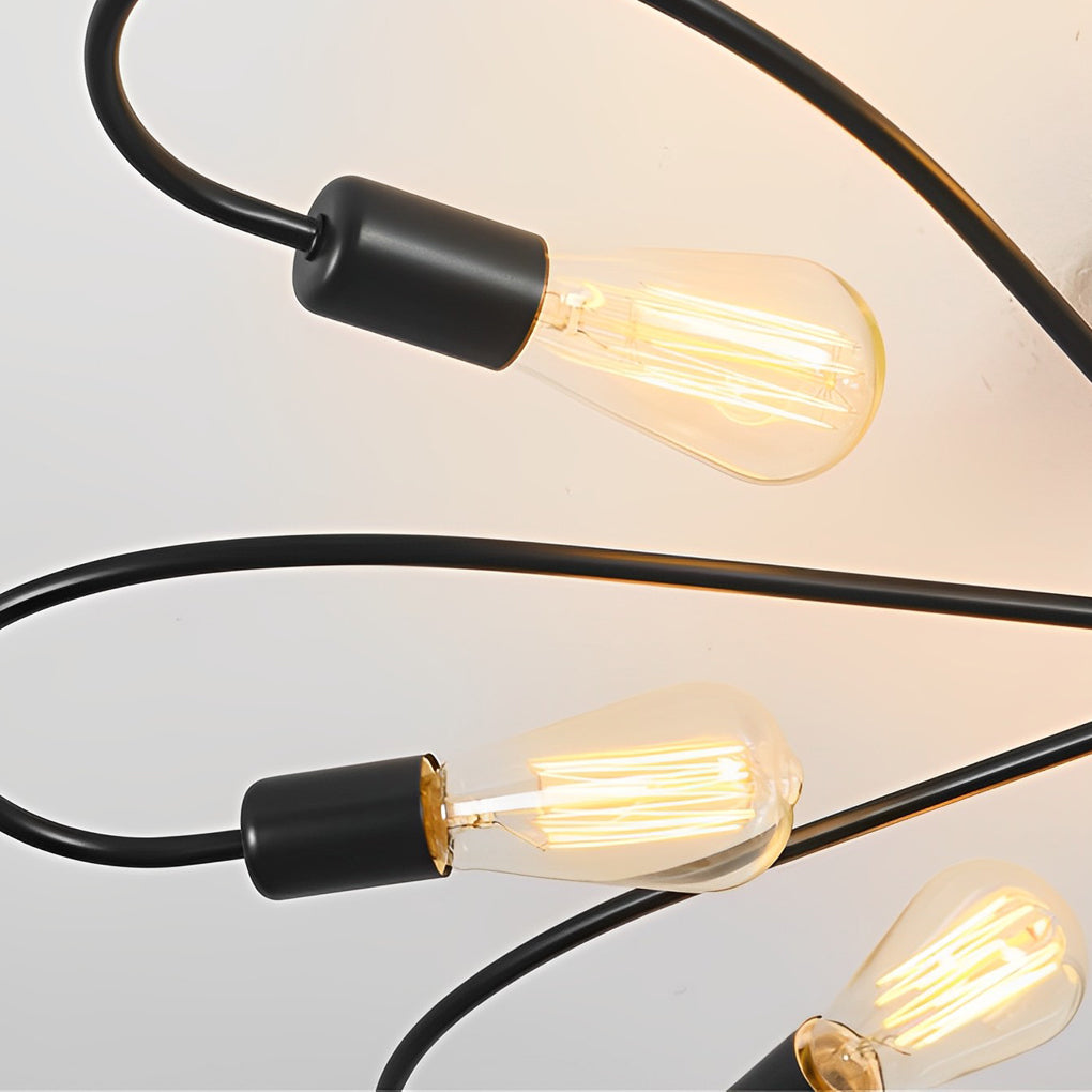 Black Nordic Flower Design 360 Illumination LED Ceiling Light