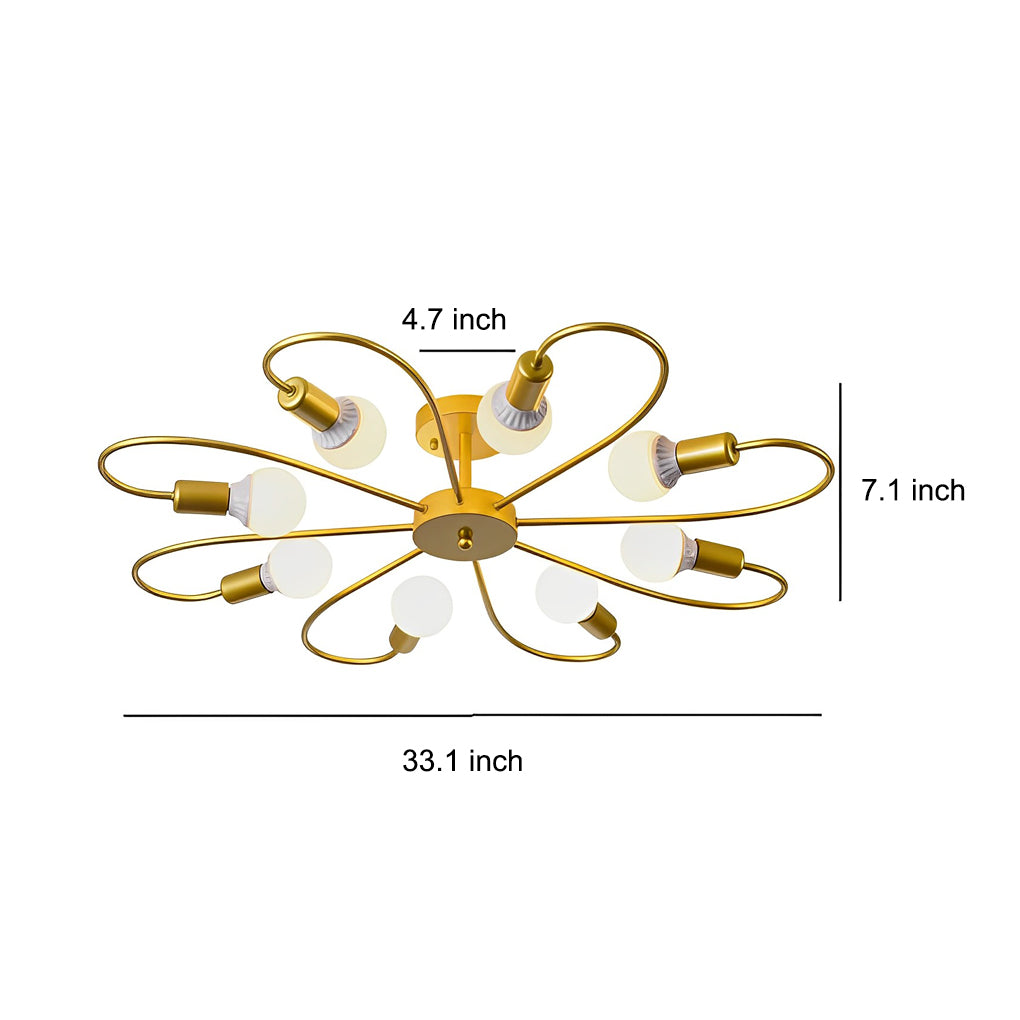 Black Nordic Flower Design 360 Illumination LED Ceiling Light