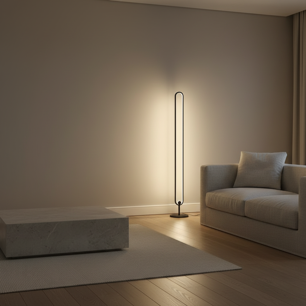 Black Oval Minimalist Living Room Bedroom LED Modern Floor Lamp