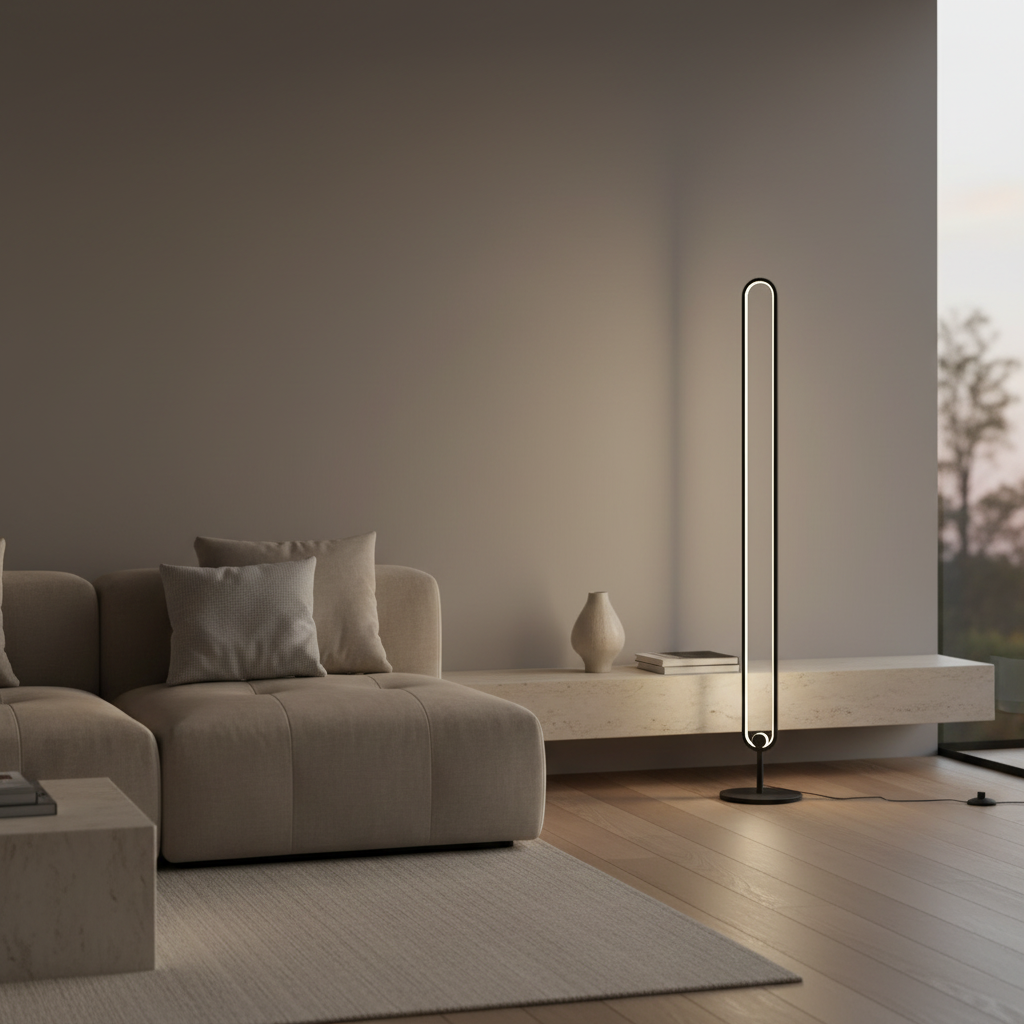 Black Oval Minimalist Living Room Bedroom LED Modern Floor Lamp