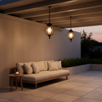 Black Retro Aluminium Globe Outdoor Pendant Light — Garden Hanging