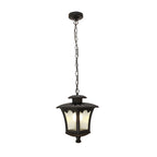 Black Retro Glass Outdoor Chandelier — Adjustable Hanging European Style