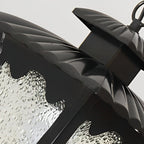 Black Retro Glass Outdoor Chandelier — Adjustable Hanging European Style