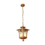 Black Retro Glass Outdoor Chandelier — Adjustable Hanging European Style