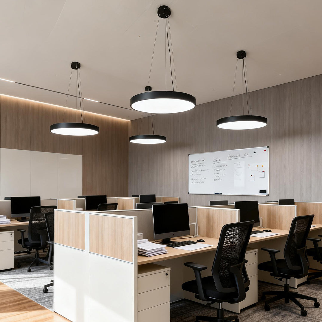 Black Round 6000K Dimmable Minimalist LED Pendant Ceiling Light