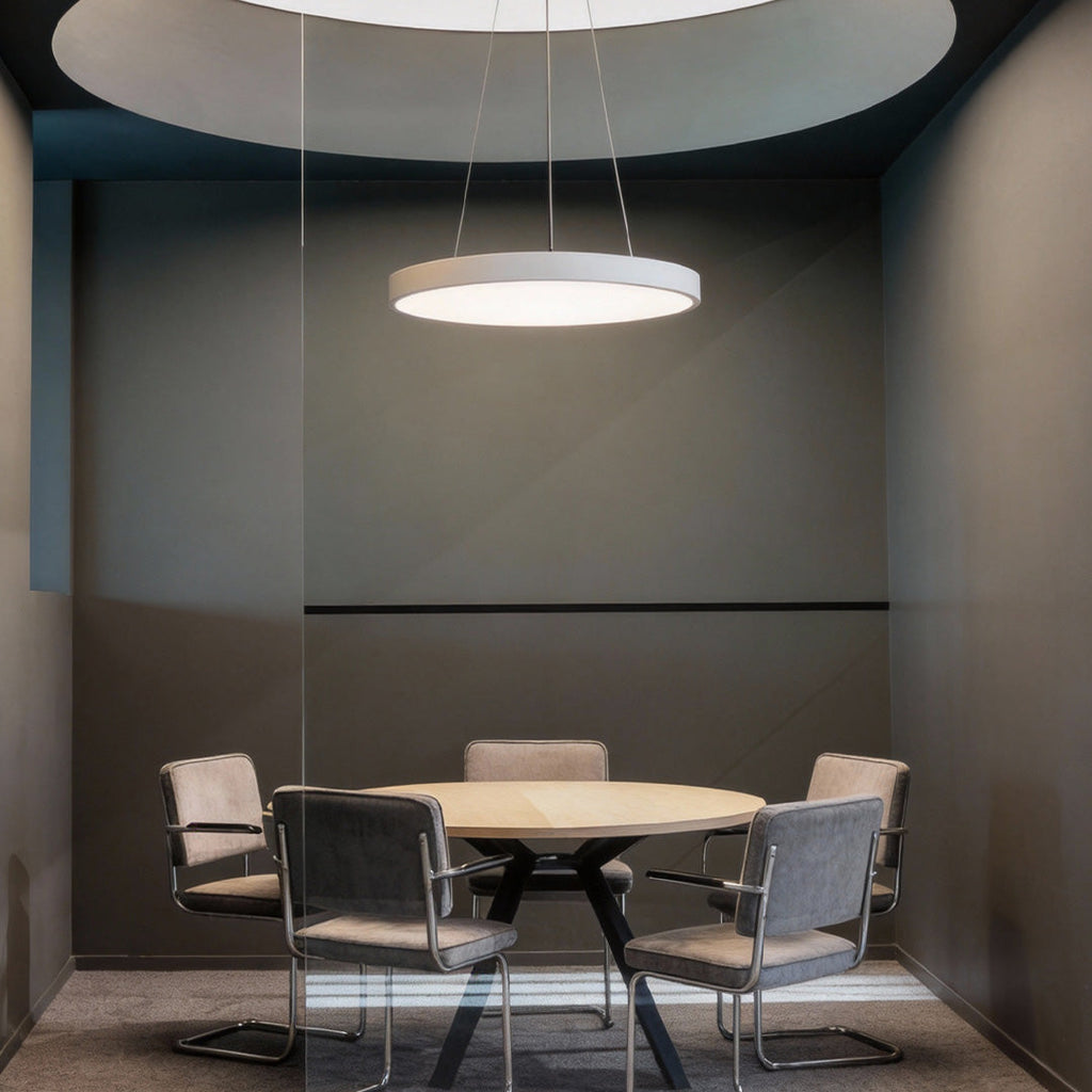 Black Round 6000K Dimmable Minimalist LED Pendant Ceiling Light