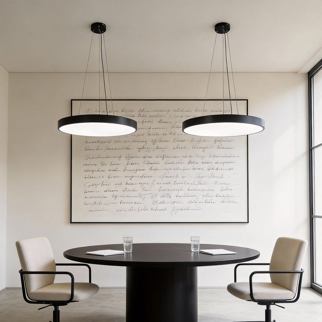 Black Round 6000K Dimmable Minimalist LED Pendant Ceiling Light