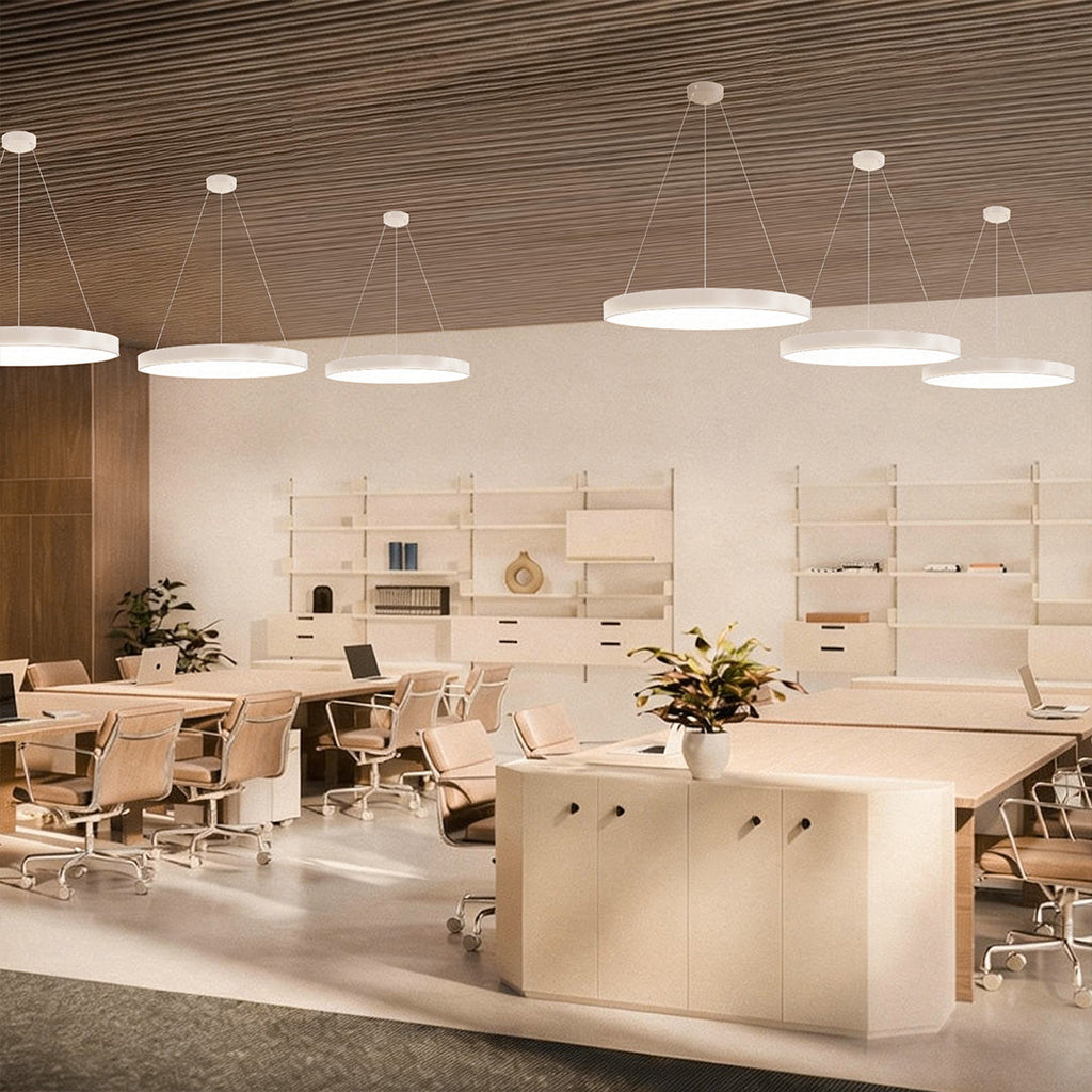 Black Round 6000K Dimmable Minimalist LED Pendant Ceiling Light