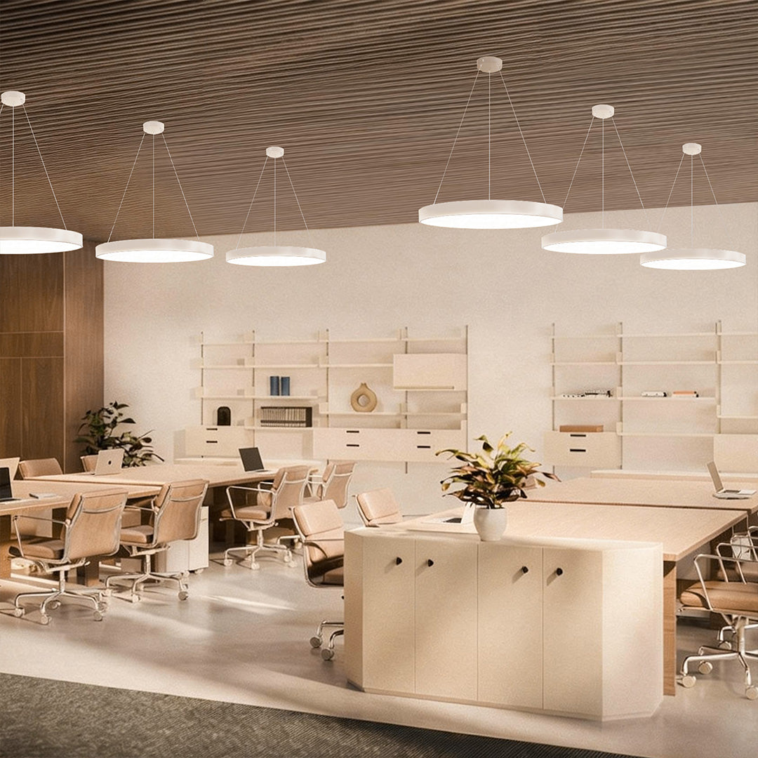 Black Round 6000K Dimmable Minimalist LED Pendant Ceiling Light