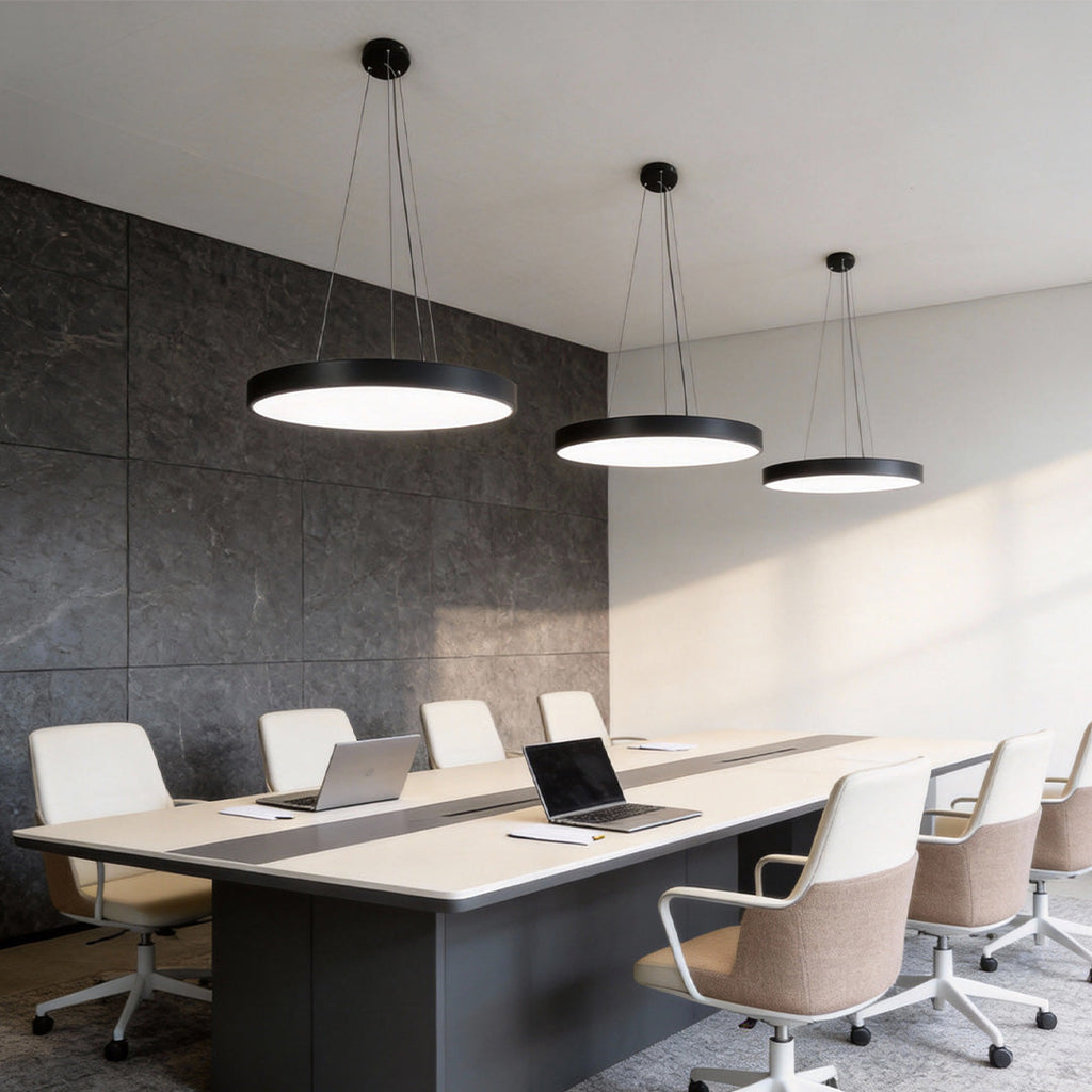 Black Round 6000K Dimmable Minimalist LED Pendant Ceiling Light