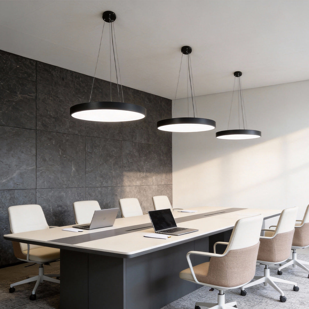 Black Round 6000K Dimmable Minimalist LED Pendant Ceiling Light