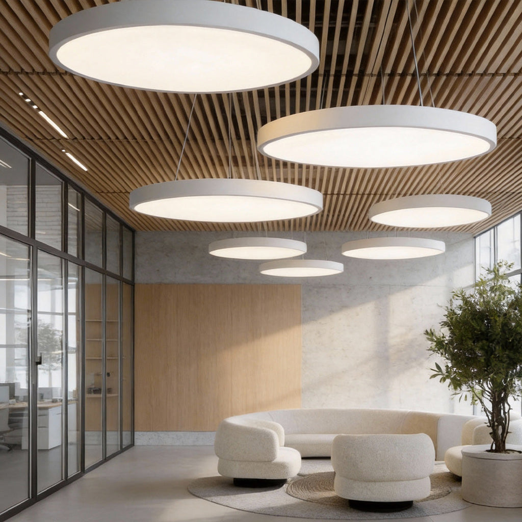 Black Round 6000K Dimmable Minimalist LED Pendant Ceiling Light
