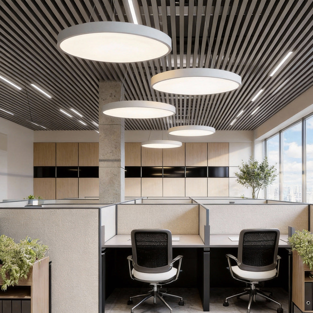 Black Round 6000K Dimmable Minimalist LED Pendant Ceiling Light