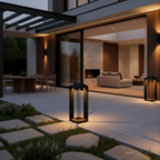 Black Solar Camping Lantern — Dusk to Dawn Dual Power Modern Design