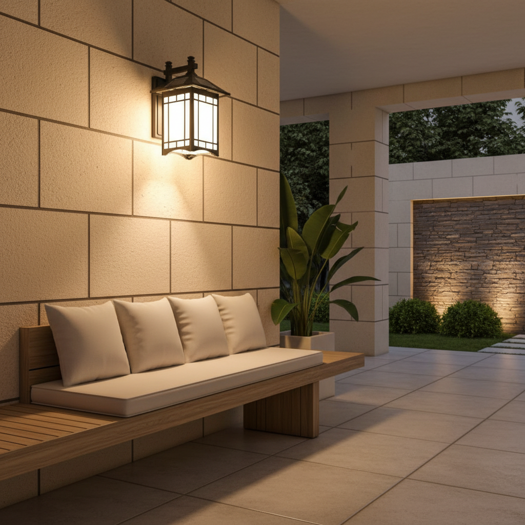 Black Solar Die-Cast Aluminium Outdoor Wall Sconce — Bronze Glass Shade